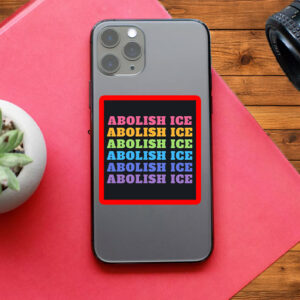 Abolish ICE Retro Rainbow Sticker