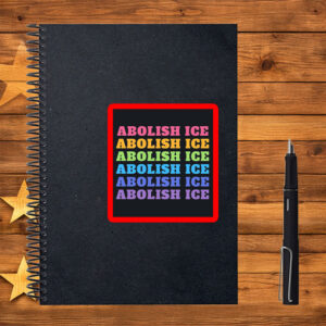 Abolish ICE Retro Rainbow Sticker