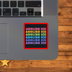 Abolish ICE Retro Rainbow Sticker