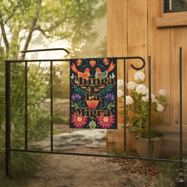 Anti-ICE Spring Yard Banner, Chinga La Migra Garden Flag