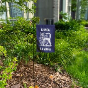 Chinga La Migra Cat Garden Flag