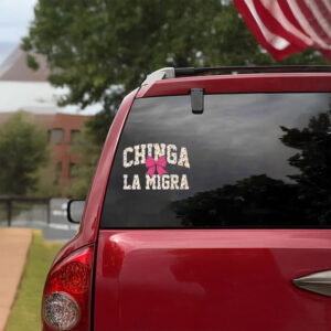 Chinga La Migra Floral Bow Vinyl Sticker