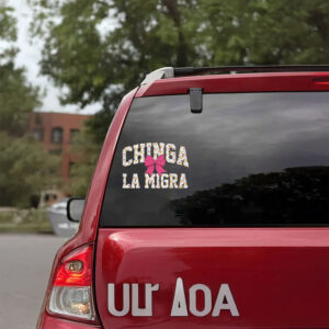 Chinga La Migra Floral Bow Vinyl Sticker