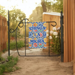 Chinga La Migra Floral Garden Flag – Anti ICE Yard Flag
