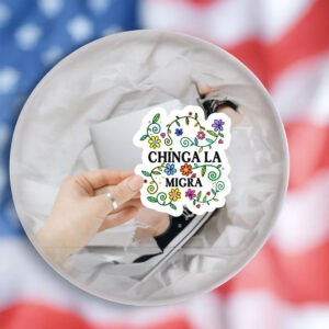 Chinga La Migra Floral Sticker, FDT Protest Sticker