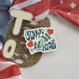Chinga La Migra Funny Floral Sticker