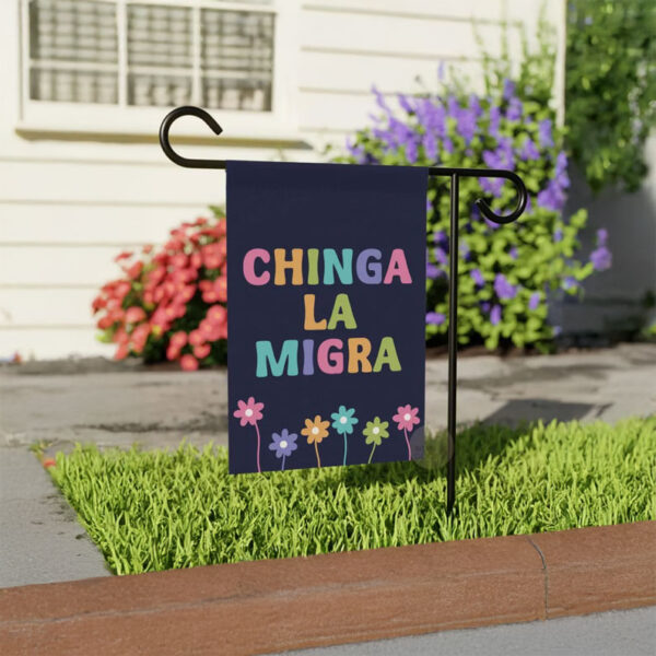 Chinga La Migra Garden Flag – Pastel Protest Flag