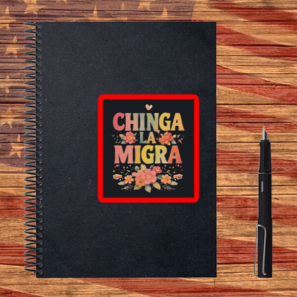 Chinga La Migra Gradient Floral Sticker