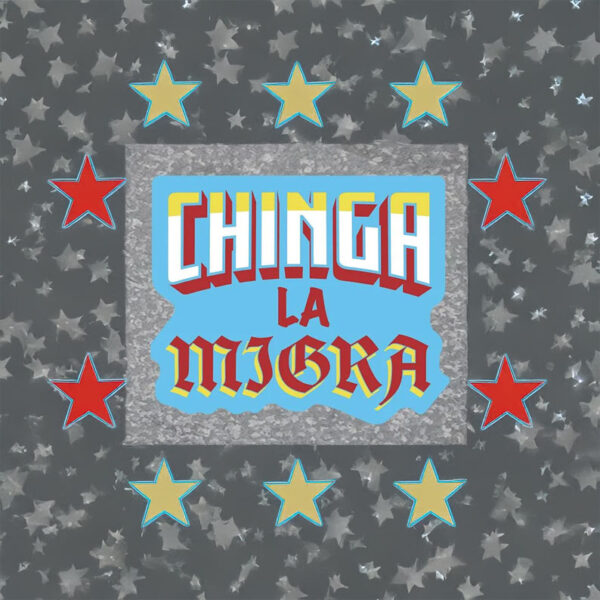 Chinga La Migra Retro 3D Block Sticker