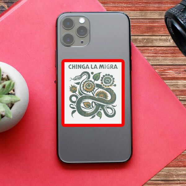 Chinga La Migra Snake & Florals Sticker