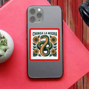 Chinga La Migra Snake & Sunflowers Sticker