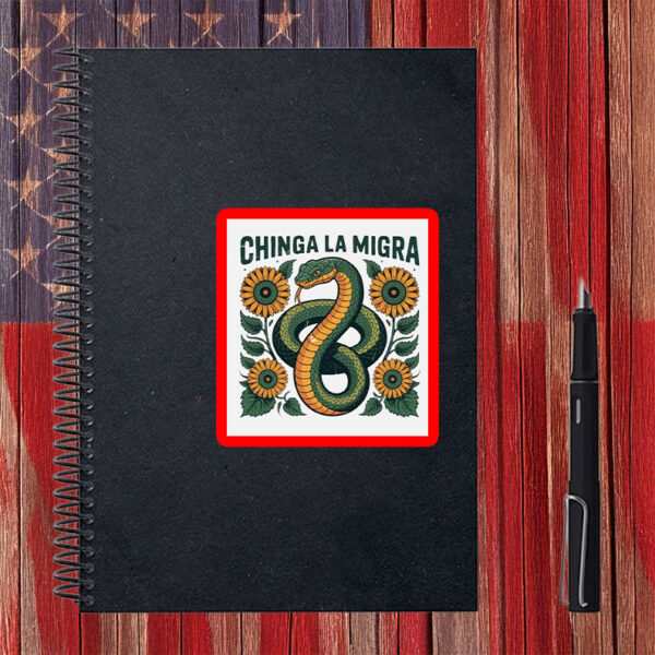 Chinga La Migra Snake & Sunflowers Sticker