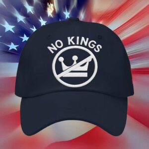 Classic Black & White Freedom Cap, No Kings Circle Crown Embroidered Hat