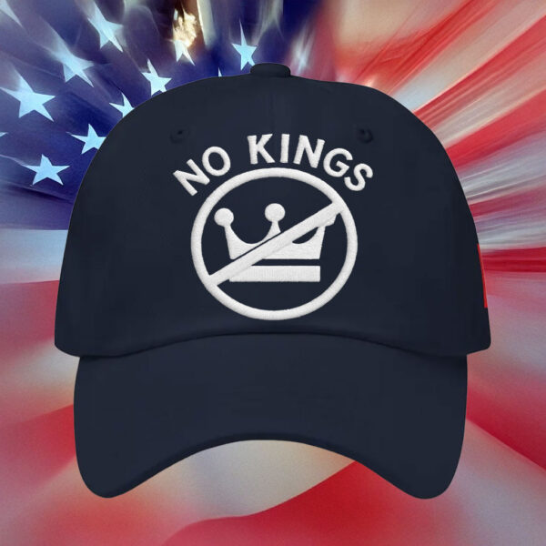Classic Black & White Freedom Cap, No Kings Circle Crown Embroidered Hat