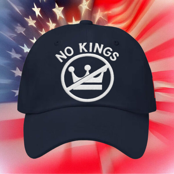 Classic Black & White Freedom Cap, No Kings Circle Crown Embroidered Hat