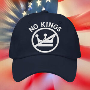 Classic Black & White Freedom Cap, No Kings Circle Crown Embroidered Hat