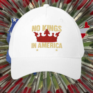 Classic Patriotic Freedom Cap, No Kings In America Crown Embroidered Hat