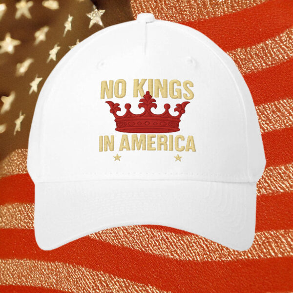Classic Patriotic Freedom Cap, No Kings In America Crown Embroidered Hat