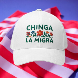 Embroidered Floral Resistance Cap, Chinga La Migra Hat