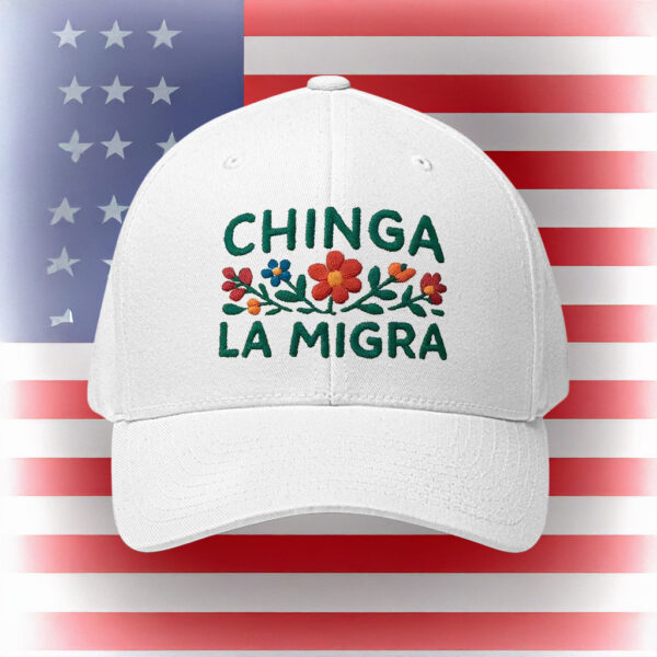 Embroidered Floral Resistance Cap, Chinga La Migra Hat