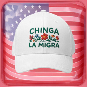 Embroidered Floral Resistance Cap, Chinga La Migra Hat