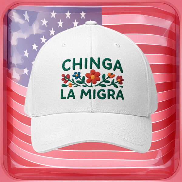Embroidered Floral Resistance Cap, Chinga La Migra Hat