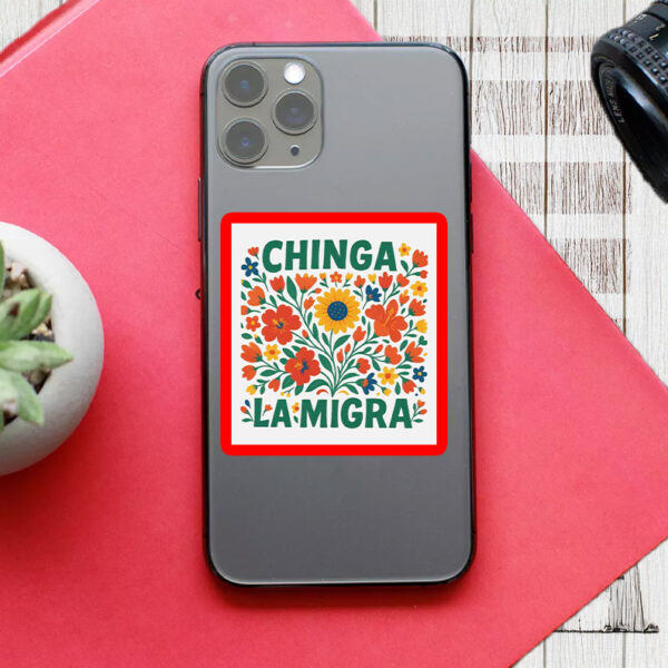 End ICE Solidarity Vinyl Decal, Chinga La Migra Floral Sticker