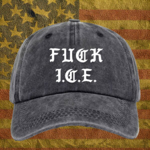 FUCK ICE Old English Black Hat - Loose Fit LA Style Cap