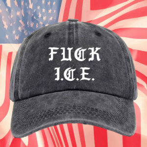 FUCK ICE Old English Black Hat - Loose Fit LA Style Cap