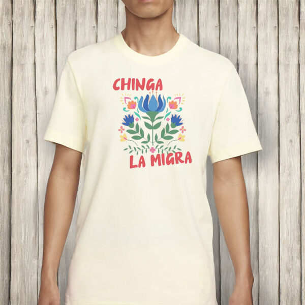 Floral Chinga La Migra T-shirt