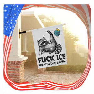Funny Raccoon Fuck ICE Flag