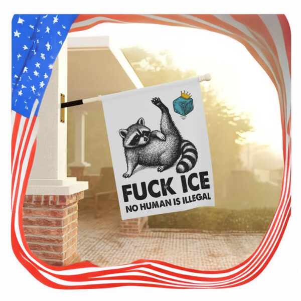 Funny Raccoon Fuck ICE Flag