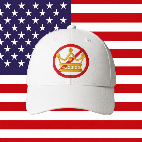 Gold Crown Prohibited Design, No Kings Symbol Embroidered Hat