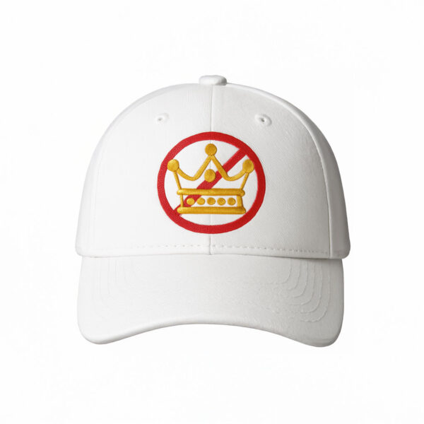 Gold Crown Prohibited Design, No Kings Symbol Embroidered Hat