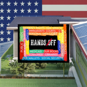 Hands Off Yard Sign – Protect Rights Political Protest Sign