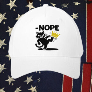 NOPE Cat Kicking Crown Embroidered Hat
