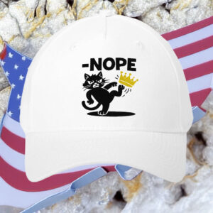 NOPE Cat Kicking Crown Embroidered Hat