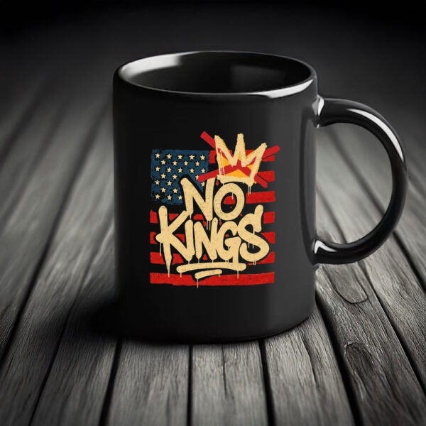 No Kings in America Political Protest Coffee Cup