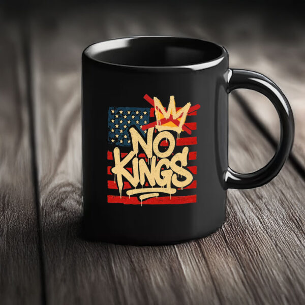 No Kings in America Political Protest Coffee Cup