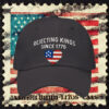 Patriotic Black Cap, Rejecting Kings Since 1776 Embroidered Hat