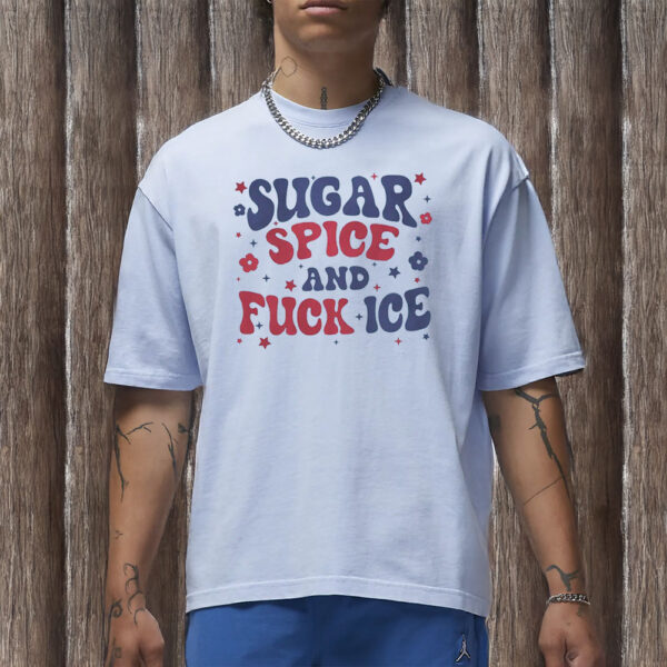 Retro Feminist Abolish ICE Comfort Colors Tee, Sugar Spice & Fuck ICE Shirt
