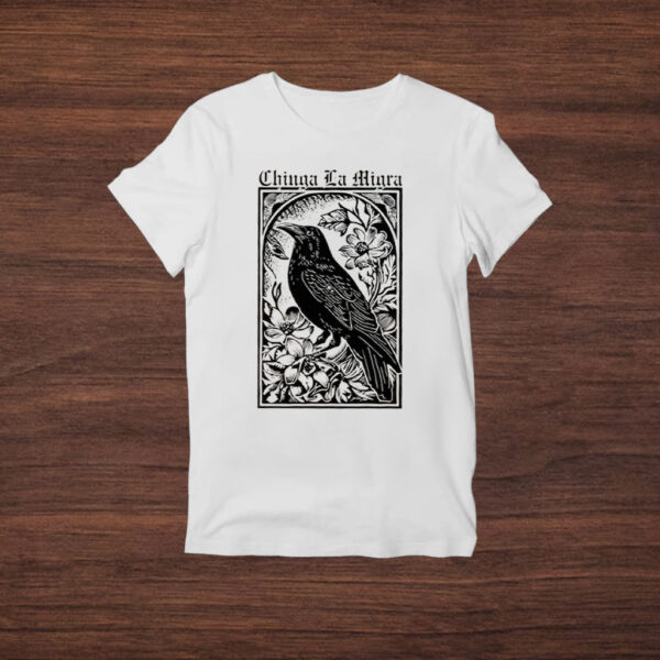 Chinga-La-Migra-Shirt-–-Black-Crow-&-Floral-Activist-Tees