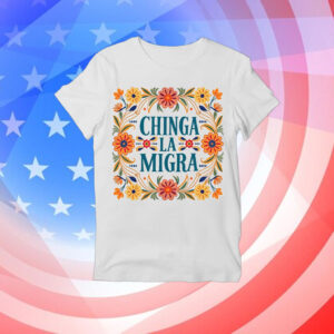 Chinga-La-Migra-Shirt-–-Bright-Orange-&-Blue-Floral-Activist-Tee-usa
