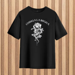 Chinga-La-Migra-Shirt-–-Monochrome-Rose-&-Snake-Activist-Tee