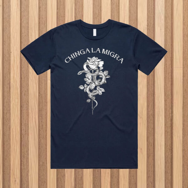 Chinga-La-Migra-Shirt-–-Monochrome-Rose-&-Snake-Activist-Tee-usa