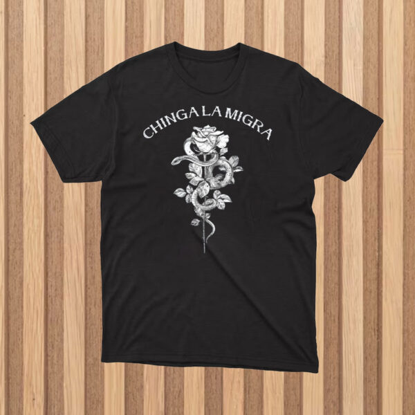 Chinga-La-Migra-Shirt-–-Monochrome-Rose-&-Snake-Activist-Tees