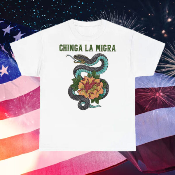 Chinga-La-Migra-Shirt-–-Striking-Snake-&-Floral-Activist-Tees
