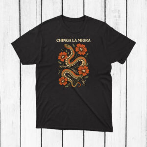 Chinga-La-Migra-T-Shirt-–-Bold-Snake-and-Floral-Activist-Tee-US