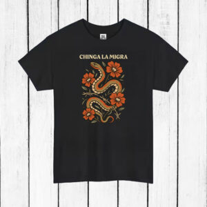 Chinga-La-Migra-T-Shirt-–-Bold-Snake-and-Floral-Activist-Tee-USA