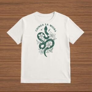 Chinga-La-Migra-T-Shirt-–-Green-Snake-&-White-Floral-Activist-Tee-usa